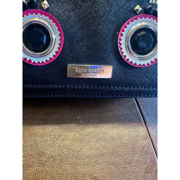 Kate Spade New York Warm And Fuzzy Monster Large Carsen Crossbody Bag Black EUC - Picture 13 of 14